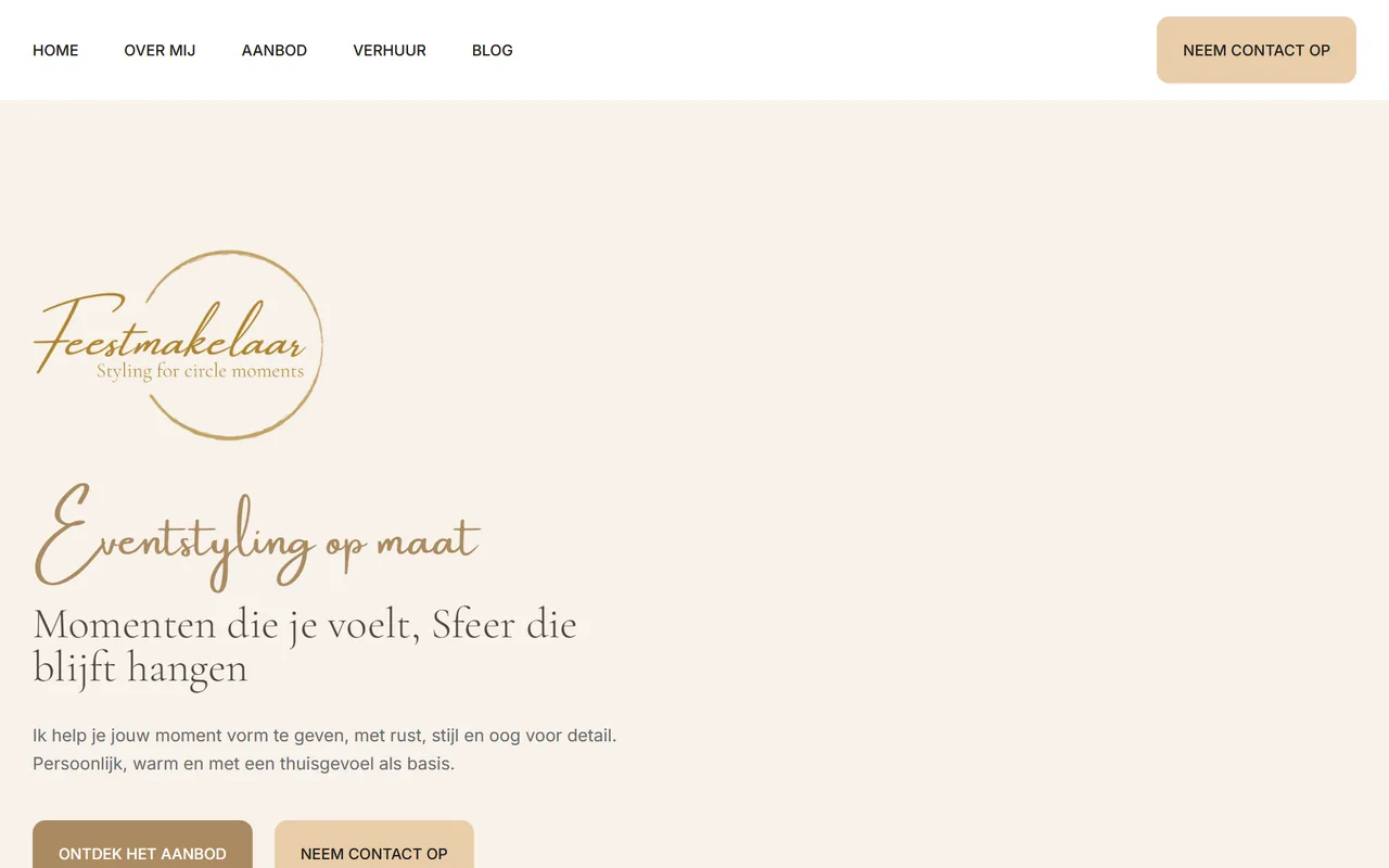 Website voor Feestmakelaar
