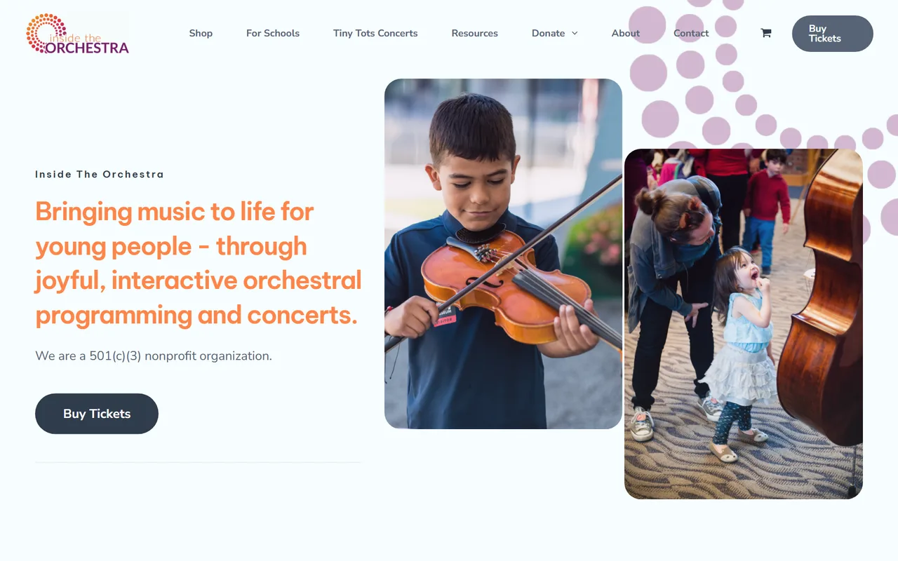 Website voor Inside The Orchestra
