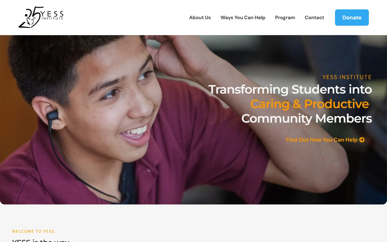 Website voor YESS Institute